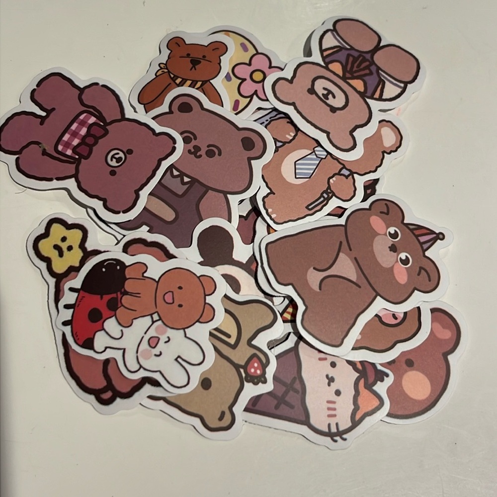 20 Piece Lot of Random Cute Cartoon Bear Stickers NIP